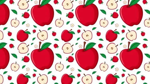 Seamless Apple Pattern Animation Stockbeeldmateriaal 301494981