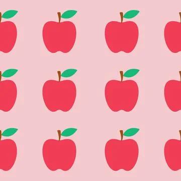 Seamless Apple Pattern Suitable for Wallpaper, Background, Fabric, Gift Wra.. Stock Illustration