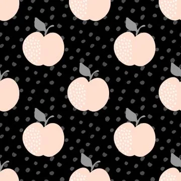 Seamless Apples Pattern Stock Illustration