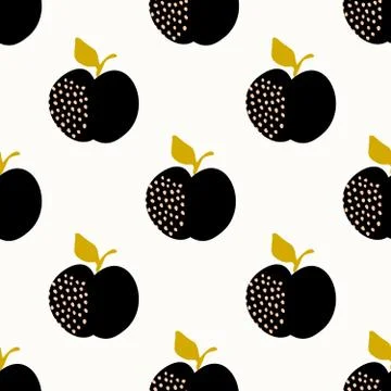 Seamless Apples Pattern Stock Illustration