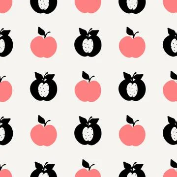 Seamless Apples Pattern Stock Illustration