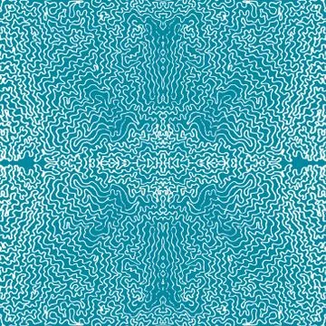Seamless aqua tile with lacy patterns. Hand drawing in the style of sentangle Illustrazione stock