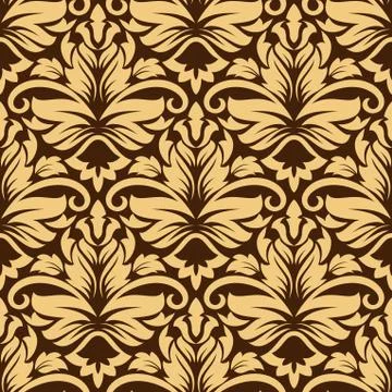Seamless arabesque pattern in brown and beige 스톡 일러스트
