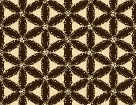 Seamless arabesque pattern with gold chain, beads Stock Illustration