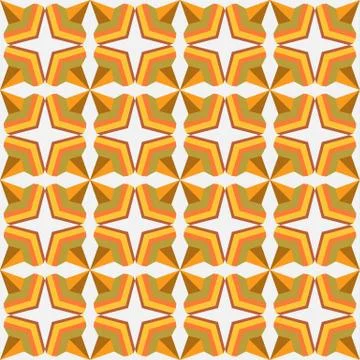 Seamless arabic geometric 3d abstract yellow brawn pattern Stock Illustration