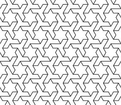 Seamless arabic geometric pattern in black and white. Illustrazione stock
