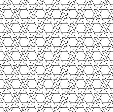 Seamless arabic geometric pattern in black and white. Stock Illustration