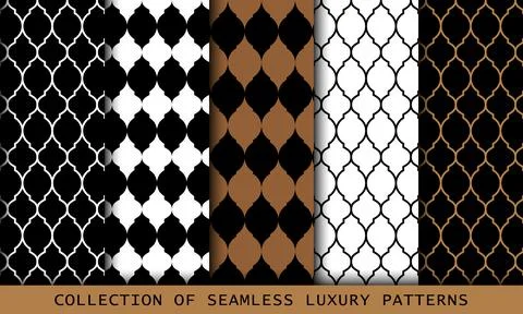 Seamless arabic grid of lantern shapes patterns Stock Illustration