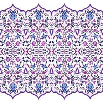 Seamless arabic patterns for border. 스톡 일러스트