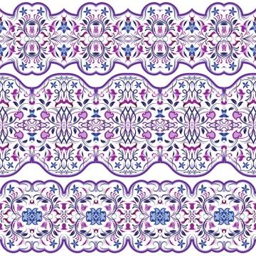 Seamless arabic patterns for border. 스톡 일러스트