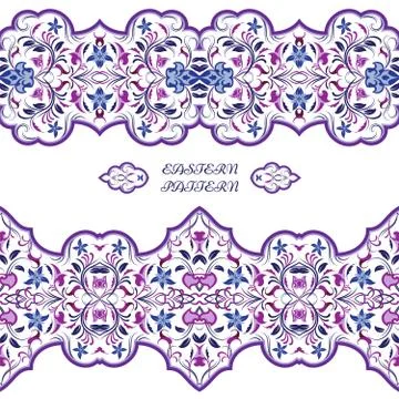 Seamless arabic patterns for border. Illustrazione stock