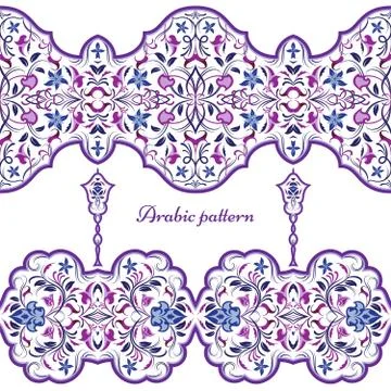 Seamless arabic patterns for border. 스톡 일러스트