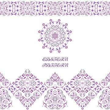 Seamless arabic patterns for border. Illustrazione stock