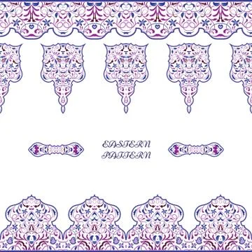 Seamless arabic patterns for border. 스톡 일러스트