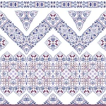 Seamless arabic patterns for border. Illustrazione stock