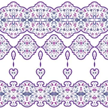 Seamless arabic patterns for border. Illustrazione stock