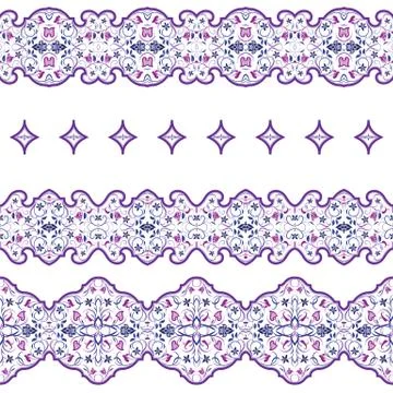Seamless arabic patterns for border. Illustrazione stock