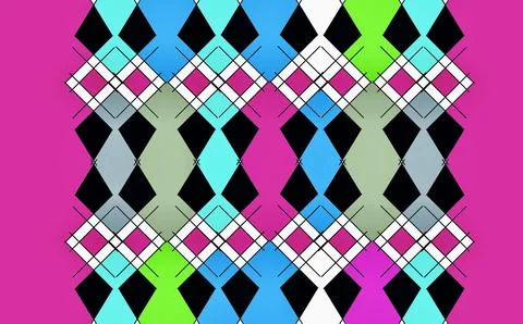 Seamless Argyle Inspired Geometric Diamond Seamless Pattern Stock Illustration