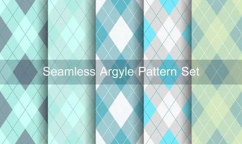 Seamless argyle pattern. diamond shapes background. vector set. Stock Illustration