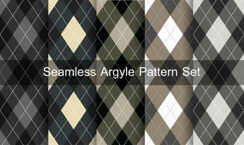 Seamless argyle pattern. diamond shapes background. vector set. Illustrazione stock