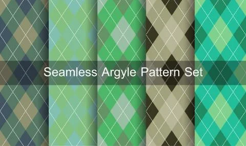 Seamless argyle pattern. diamond shapes background. vector set. 스톡 일러스트