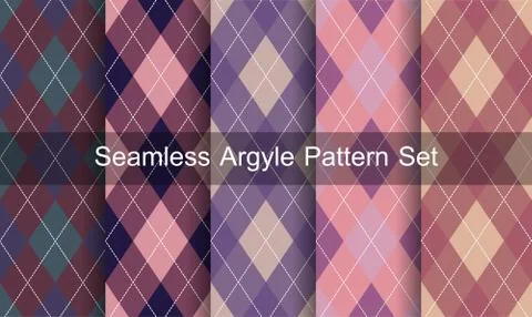 Seamless argyle pattern. diamond shapes background. vector set. Stock Illustration