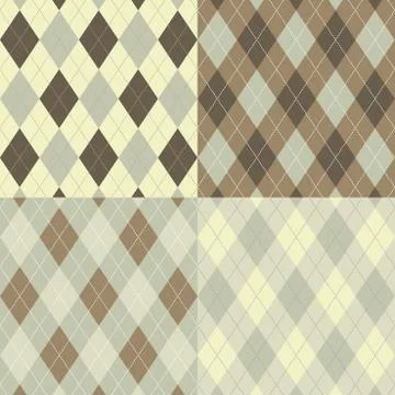 Seamless argyle pattern. diamond shapes background. vector set. Stock Illustration