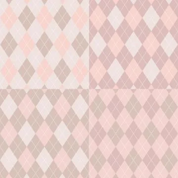 Seamless argyle pattern. diamond shapes background. vector set. Stock Illustration