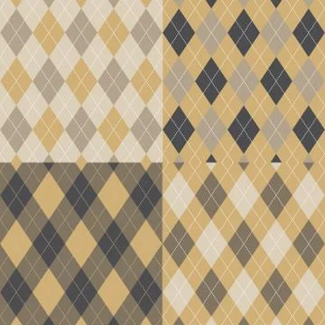 Seamless argyle pattern. diamond shapes background. vector set. 스톡 일러스트