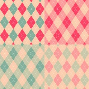 Seamless argyle pattern. diamond shapes background. vector set. Stock Illustration