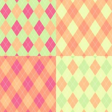 Seamless argyle pattern. diamond shapes background. vector set. Stock Illustration