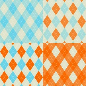 Seamless argyle pattern. diamond shapes background. vector set. Stock Illustration