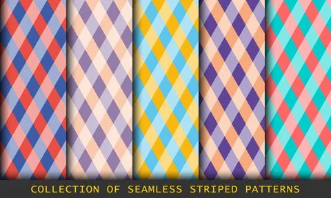 Seamless argyle pattern. Diamond shapes background. Vector colorful bright set Illustrazione stock