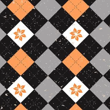 Seamless argyle pattern. Diamond shapes background. Vector Stock Illustration