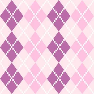 Seamless Argyle Pattern in pastel colors ( pink and purple ) Stock Illustration