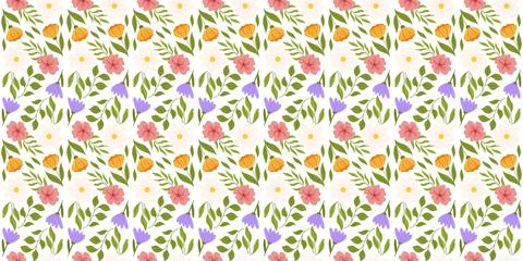 Seamless arrangement featuring floral elements. Botanical-inspired recurring  Stock Illustration