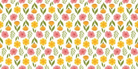 Seamless arrangement featuring floral elements. Botanical-inspired repetitive Stock Illustration