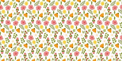 Seamless arrangement featuring floral elements. Botanical-inspired repetitive Stock Illustration