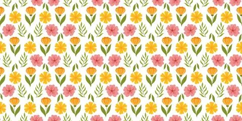 Seamless arrangement showcasing floral elements. Botanical-inspired recurring Stock Illustration