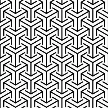 Seamless arrow shaped hexagonal illusion geometric texture. Stock Illustration