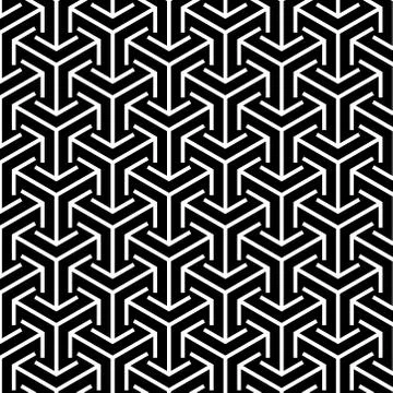 Seamless arrow shaped hexagonal illusion geometric texture. Stock Illustration