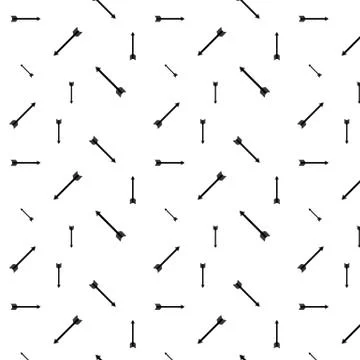 Seamless Arrows Monochrome Pattern Stock Illustration