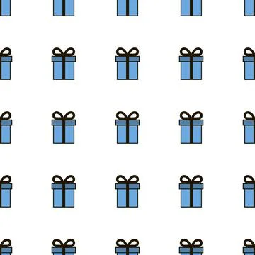 Seamless art background with gift boxes pattern Stock Illustration