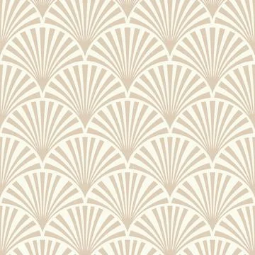 Seamless Art Deco Fan Pattern in Neutral Tones for Elegant Backgrounds and .. Stock Illustration