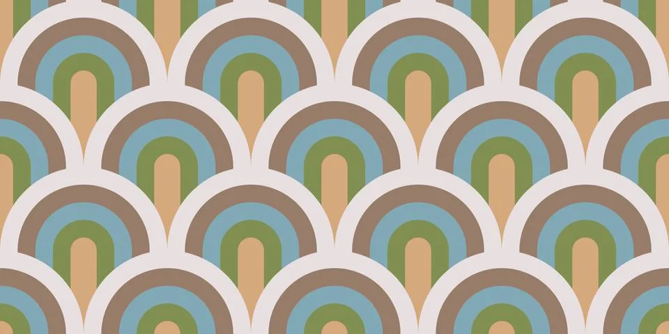 Seamless Art Deco pattern. Template for fabric or wrapping. Luxury tiles. Stock Illustration