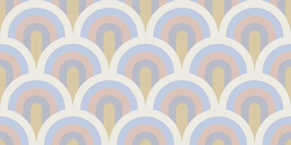 Seamless Art Deco pattern. Template for fabric or wrapping. Luxury tiles. Stock Illustration