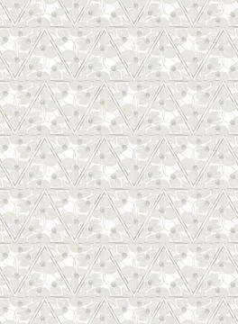 Seamless Art Nouveau vector pattern with triangles and hand drawn flowers. Stock Illustration