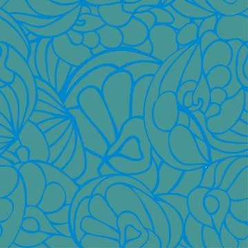 Seamless art pattern blue green color Stock Illustration