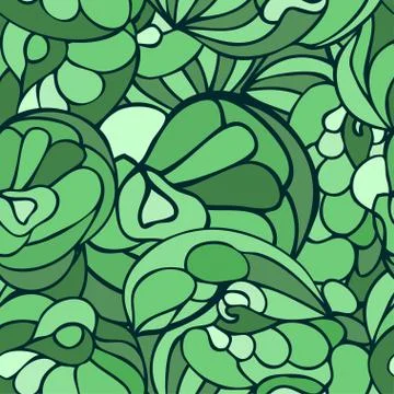 Seamless art pattern green color Stock Illustration