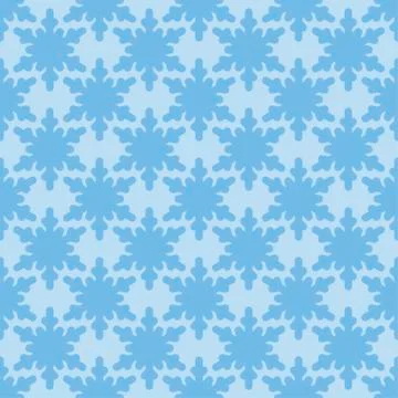 Seamless art pattern with snowflakes on blue Stock Illustration
